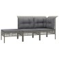 vidaXL 10-tlg. Garten-Lounge-Set mit Kissen Grau Poly Rattan vidaXL 10-tlg. Garten-Lounge-Set mit Kissen Grau Poly Rattan