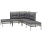 vidaXL 10-tlg. Garten-Lounge-Set mit Kissen Grau Poly Rattan vidaXL 10-tlg. Garten-Lounge-Set mit Kissen Grau Poly Rattan
