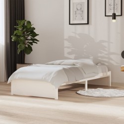 vidaXL Massivholzbett Weiß 90x190 cm