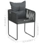 Gartenstühle 6 Stk. mit Kissen Poly Rattan Schwarz Gartenstühle 6 Stk. mit Kissen Poly Rattan Schwarz