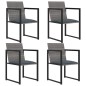 5-tlg. Garten-Essgruppe mit Kissen Poly Rattan Grau 5-tlg. Garten-Essgruppe mit Kissen Poly Rattan Grau