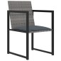 5-tlg. Garten-Essgruppe mit Kissen Poly Rattan Grau 5-tlg. Garten-Essgruppe mit Kissen Poly Rattan Grau