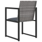 5-tlg. Garten-Essgruppe mit Kissen Poly Rattan Grau 5-tlg. Garten-Essgruppe mit Kissen Poly Rattan Grau