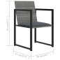 5-tlg. Garten-Essgruppe mit Kissen Poly Rattan Grau 5-tlg. Garten-Essgruppe mit Kissen Poly Rattan Grau