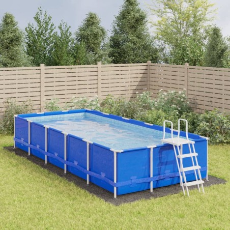 vidaXL Pool-Bodentuch Hellgrau 750x370 cm Polyester Geotextil