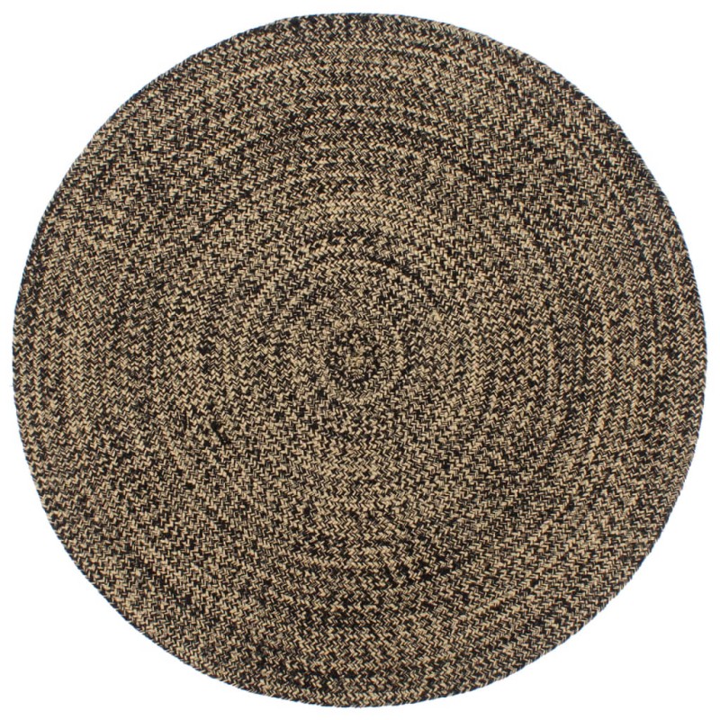 vidaXL Teppich Handgefertigt Jute Schwarz und Braun 210 cm vidaXL Teppich Handgefertigt Jute Schwarz und Braun 210 cm