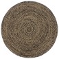 vidaXL Teppich Handgefertigt Jute Schwarz und Braun 210 cm vidaXL Teppich Handgefertigt Jute Schwarz und Braun 210 cm