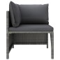 3-tlg. Garten-Lounge-Set mit Kissen Poly Rattan Grau 3-tlg. Garten-Lounge-Set mit Kissen Poly Rattan Grau