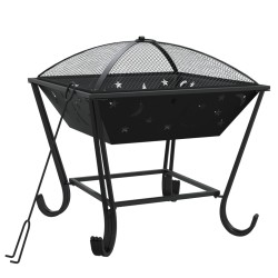vidaXL Feuerschale mit Schürhaken 50 cm XXL Stahl