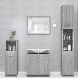 vidaXL Badezimmerschrank Grau Sonoma 30x30x183,5 cm Holzwerkstoff