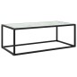 vidaXL Couchtisch Schwarz mit Weißem Glas in Marmor-Optik 100x50x35 cm vidaXL Couchtisch Schwarz mit Weißem Glas in Marmor-Optik 100x50x35 cm
