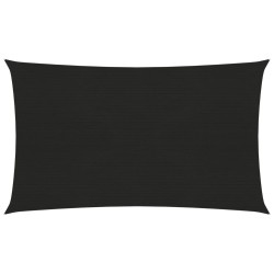 vidaXL Sonnensegel 160 g/m² Schwarz 2x5 m HDPE