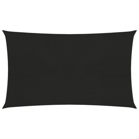 vidaXL Sonnensegel 160 g/m² Schwarz 2x5 m HDPE