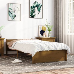 vidaXL Massivholzbett Honigbraun 75x190 cm