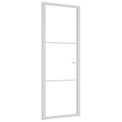 vidaXL Innentür 76x201,5 cm Weiß ESG-Glas und Aluminium