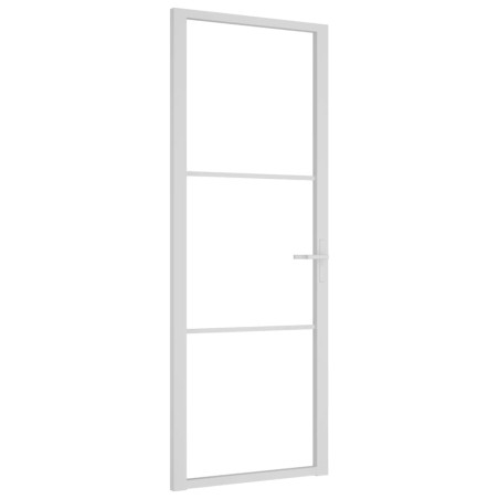 vidaXL Innentür 76x201,5 cm Weiß ESG-Glas und Aluminium