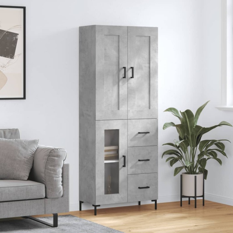 vidaXL Highboard Betongrau 69,5x34x180 cm Holzwerkstoff vidaXL Highboard Betongrau 69,5x34x180 cm Holzwerkstoff