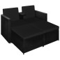 3-tlg. Garten-Lounge-Set mit Auflagen Poly Rattan Schwarz 3-tlg. Garten-Lounge-Set mit Auflagen Poly Rattan Schwarz