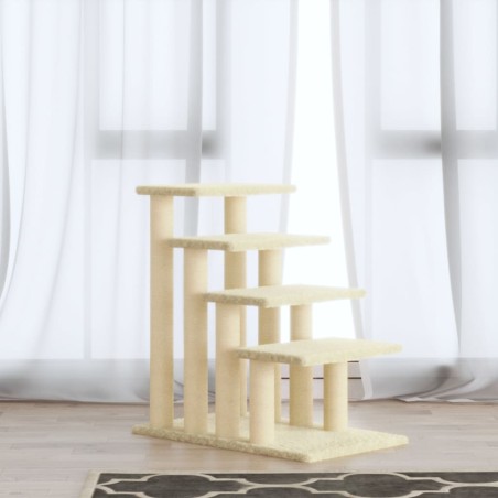 vidaXL Kratzbaum mit Sisal-Kratzsäulen Creme 63 cm