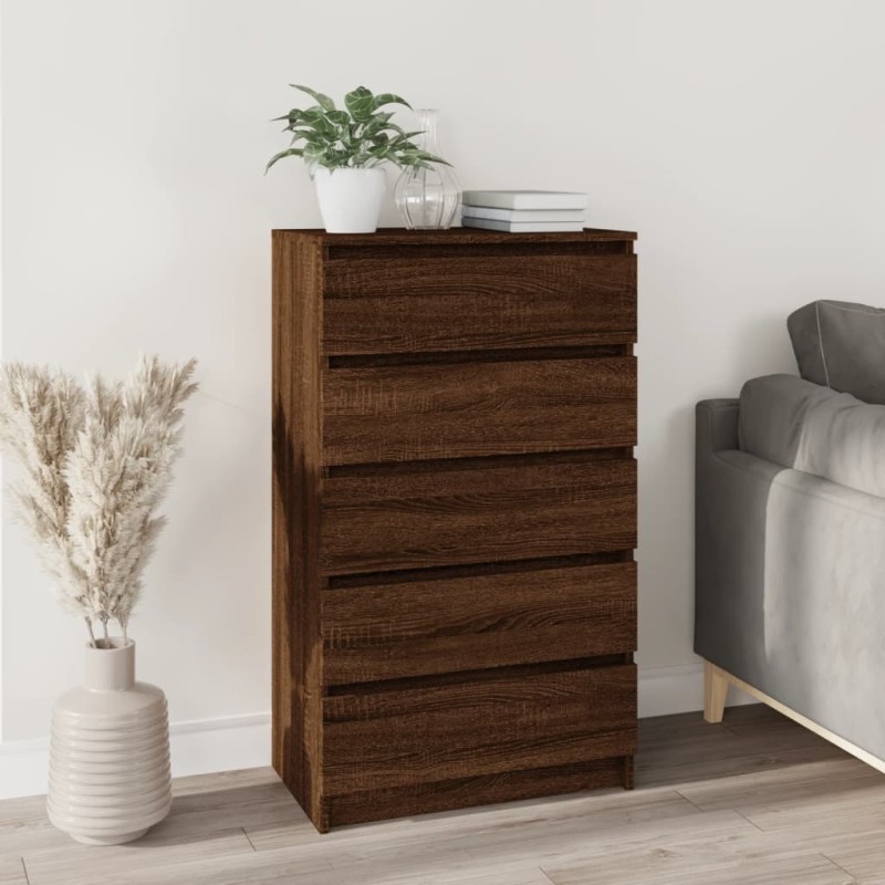 vidaXL Schubladenschrank Braun Eichen-Optik 60x36x103 cm Holzwerkstoff vidaXL Schubladenschrank Braun Eichen-Optik 60x36x103 cm Holzwerkstoff