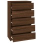 vidaXL Schubladenschrank Braun Eichen-Optik 60x36x103 cm Holzwerkstoff vidaXL Schubladenschrank Braun Eichen-Optik 60x36x103 cm Holzwerkstoff