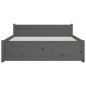 vidaXL Massivholzbett Grau 135x190 cm