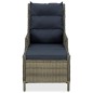 Verstellbarer Gartensessel mit Fußhocker Poly Rattan Braun Verstellbarer Gartensessel mit Fußhocker Poly Rattan Braun