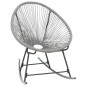 vidaXL Garten-Mond-Schaukelstuhl Grau Poly Rattan vidaXL Garten-Mond-Schaukelstuhl Grau Poly Rattan