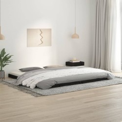 vidaXL Massivholzbett Schwarz 200x200 cm Kiefer