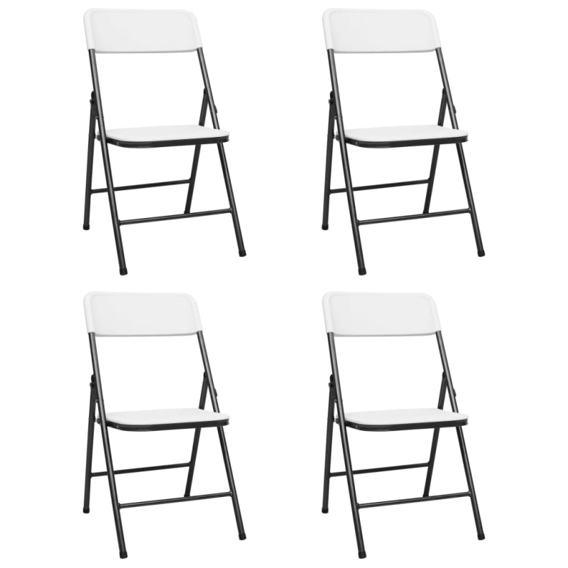 vidaXL Gartenstühle Klappbar 4 Stk. HDPE Weiß vidaXL Gartenstühle Klappbar 4 Stk. HDPE Weiß