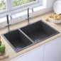 vidaXL Küchenspüle Schwarz Edelstahl vidaXL Küchenspüle Schwarz Edelstahl