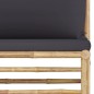 3-tlg. Garten-Lounge-Set mit Dunkelgrauen Kissen Bambus 3-tlg. Garten-Lounge-Set mit Dunkelgrauen Kissen Bambus