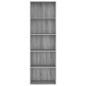 vidaXL Bücherregal 5 Fächer Grau Sonoma 60x30x189 cm Holzwerkstoff