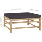 3-tlg. Garten-Lounge-Set mit Dunkelgrauen Kissen Bambus 3-tlg. Garten-Lounge-Set mit Dunkelgrauen Kissen Bambus