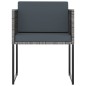11-tlg. Garten-Essgruppe mit Kissen Poly Rattan Grau 11-tlg. Garten-Essgruppe mit Kissen Poly Rattan Grau