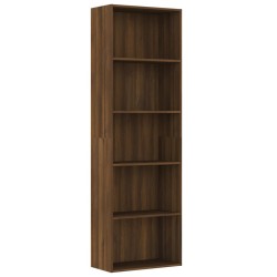 vidaXL Bücherregal 5 Fächer Braun Eiche 60x30x189 cm Holzwerkstoff