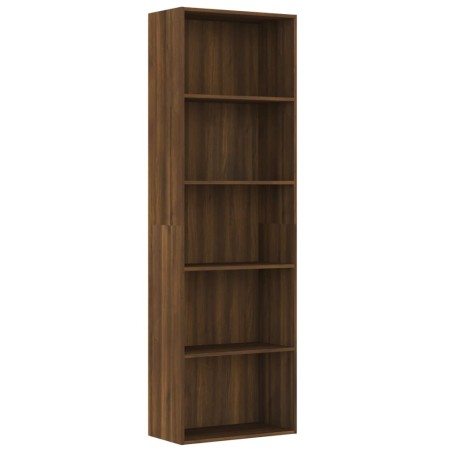 vidaXL Bücherregal 5 Fächer Braun Eiche 60x30x189 cm Holzwerkstoff