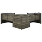 4-tlg. Garten-Lounge-Set mit Auflagen Poly Rattan Grau 4-tlg. Garten-Lounge-Set mit Auflagen Poly Rattan Grau