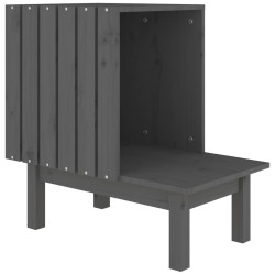 vidaXL Katzenhaus Grau 60x36x60 cm Massivholz Kiefer