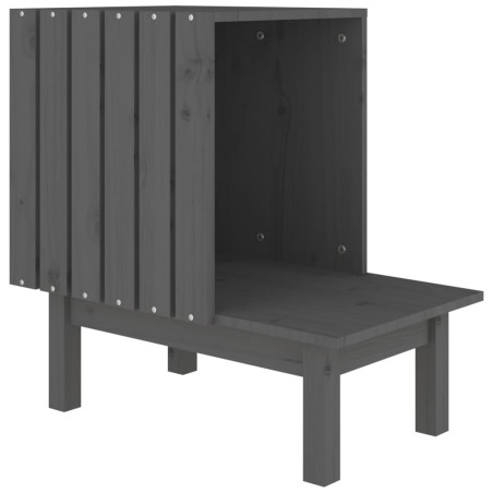 vidaXL Katzenhaus Grau 60x36x60 cm Massivholz Kiefer
