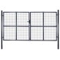 vidaXL Mesh-Gartentor Verzinkter Stahl 289 x 150 cm Grau vidaXL Mesh-Gartentor Verzinkter Stahl 289 x 150 cm Grau