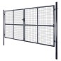 vidaXL Mesh-Gartentor Verzinkter Stahl 289 x 150 cm Grau vidaXL Mesh-Gartentor Verzinkter Stahl 289 x 150 cm Grau