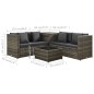 4-tlg. Garten-Lounge-Set mit Auflagen Poly Rattan Grau 4-tlg. Garten-Lounge-Set mit Auflagen Poly Rattan Grau
