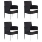 Gartenstühle 4 Stk. Poly Rattan Schwarz Gartenstühle 4 Stk. Poly Rattan Schwarz