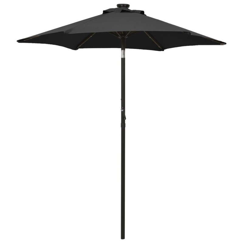 vidaXL Sonnenschirm mit LED-Leuchten Schwarz 200x211cm Aluminium vidaXL Sonnenschirm mit LED-Leuchten Schwarz 200x211cm Aluminium
