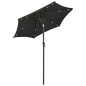 vidaXL Sonnenschirm mit LED-Leuchten Schwarz 200x211cm Aluminium vidaXL Sonnenschirm mit LED-Leuchten Schwarz 200x211cm Aluminium