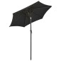 vidaXL Sonnenschirm mit LED-Leuchten Schwarz 200x211cm Aluminium vidaXL Sonnenschirm mit LED-Leuchten Schwarz 200x211cm Aluminium