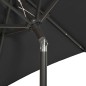 vidaXL Sonnenschirm mit LED-Leuchten Schwarz 200x211cm Aluminium vidaXL Sonnenschirm mit LED-Leuchten Schwarz 200x211cm Aluminium