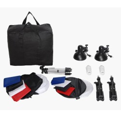 vidaXL Mini Fotostudio: 8 Hintergründe, 3 Stative & 2 Lampen