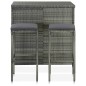 vidaXL 3-tlg. Bar Set Poly Rattan Grau vidaXL 3-tlg. Bar Set Poly Rattan Grau